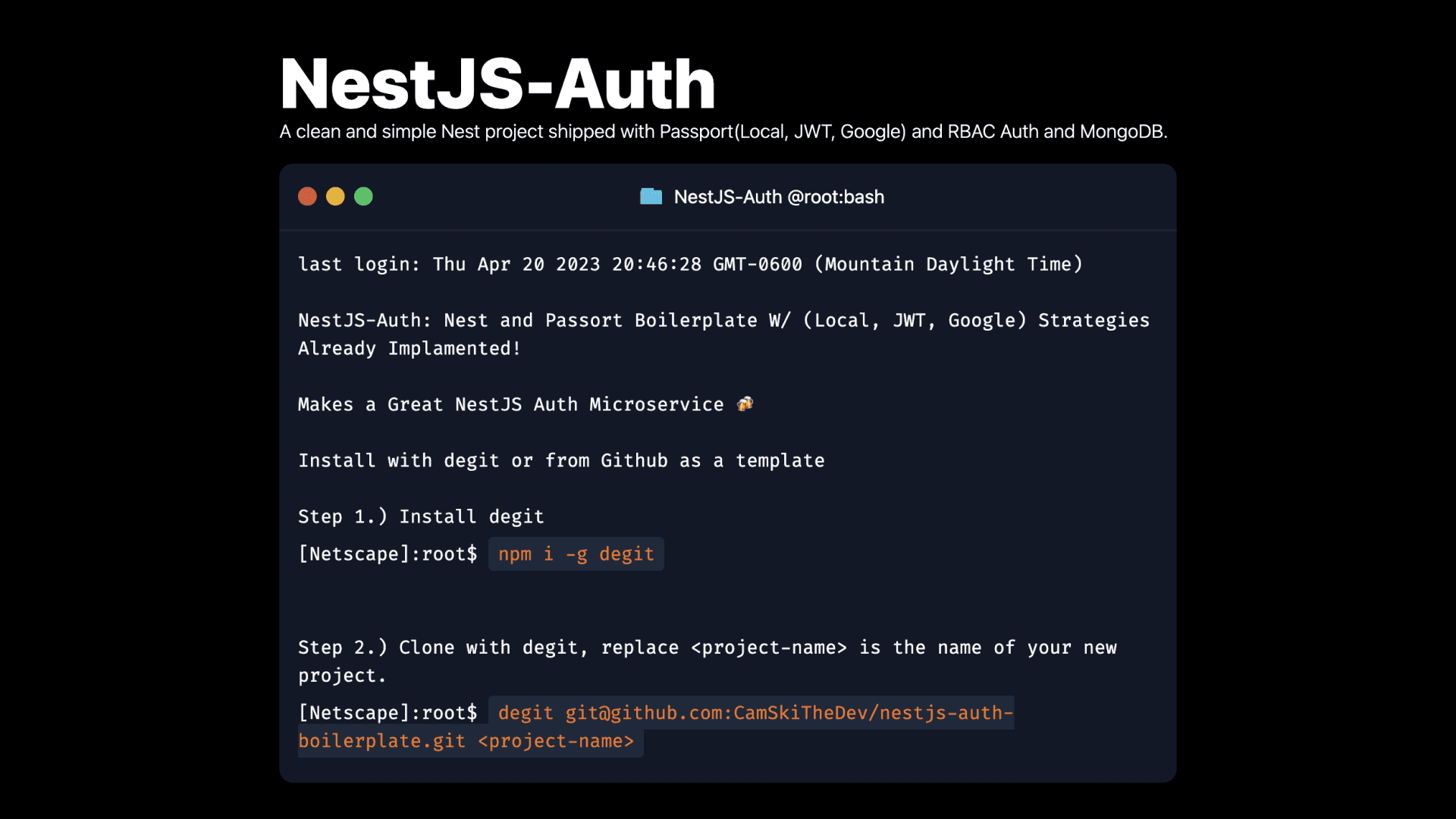NestJS Auth App